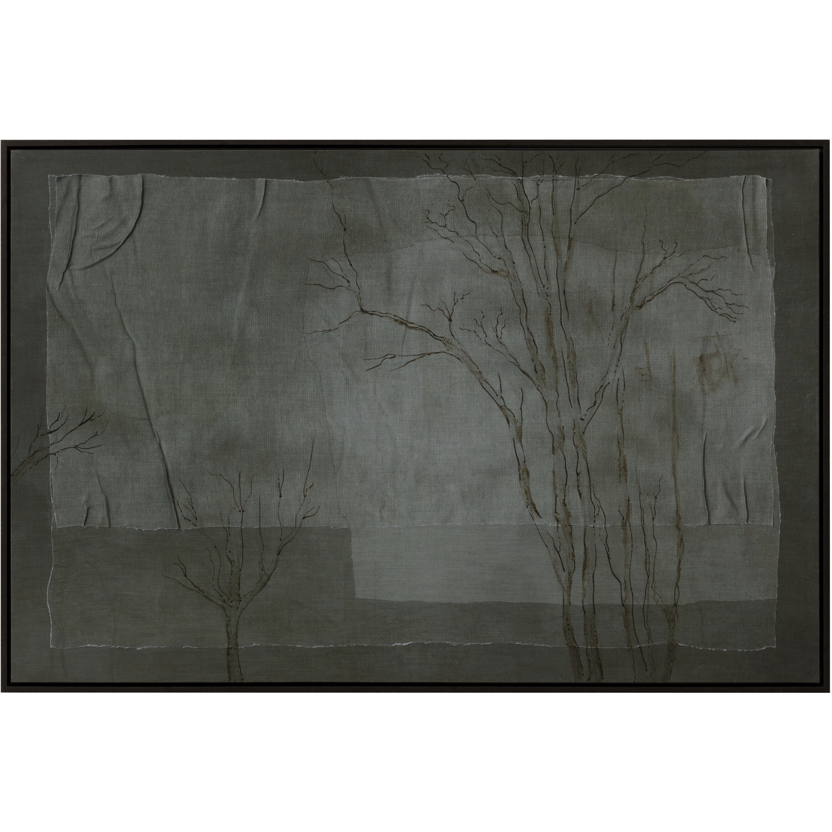 Enchanted Forest Brown Floater Frame / Green Wall Art, Nature